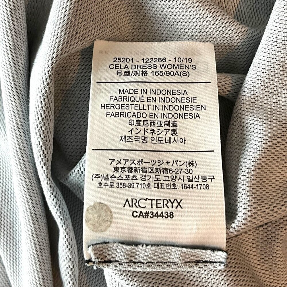 Arc'teryx Cela Dress Black Heather Short Sleeve Knee Length Size Small S - Picture 10 of 10